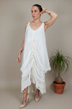 Vestido Globo Tirantes Bajo Asimetrico |YOLYKKE