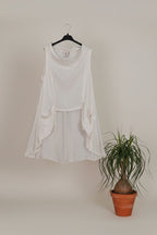 Top Asimétrico Drapeado Blanco |YOLYKKE