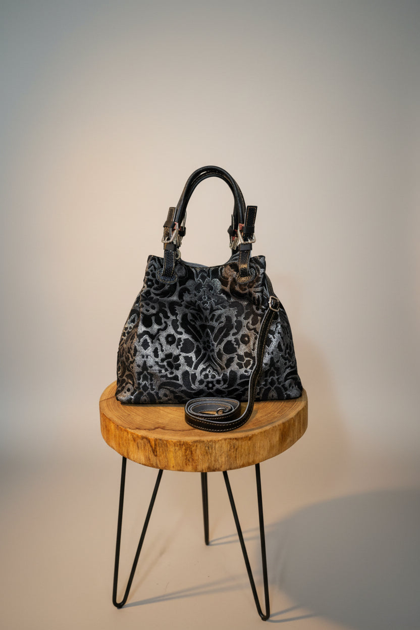 Bolso Cuero Italiano Metalizado LYKKE