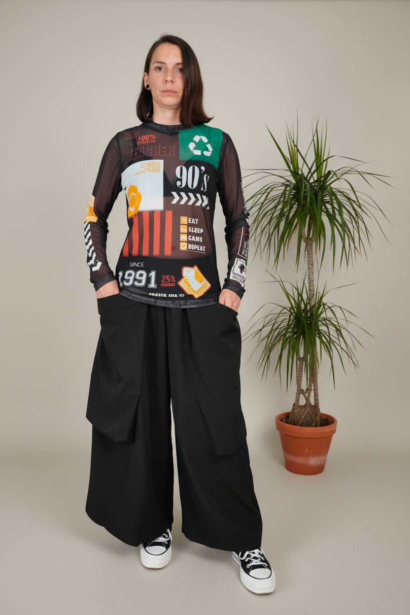 Top Malla Transparente Collage 90's
