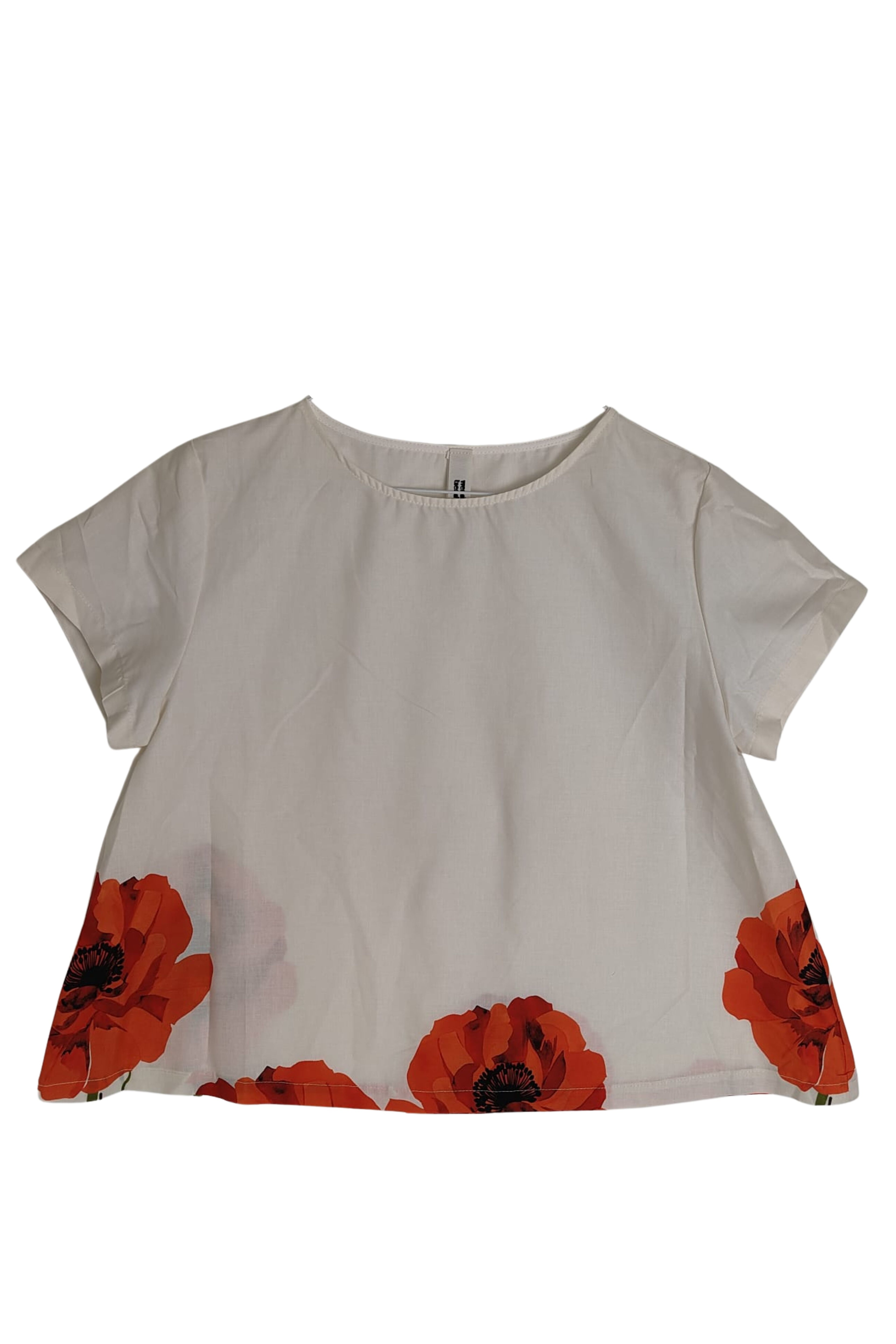 Top Blanco Amapolas