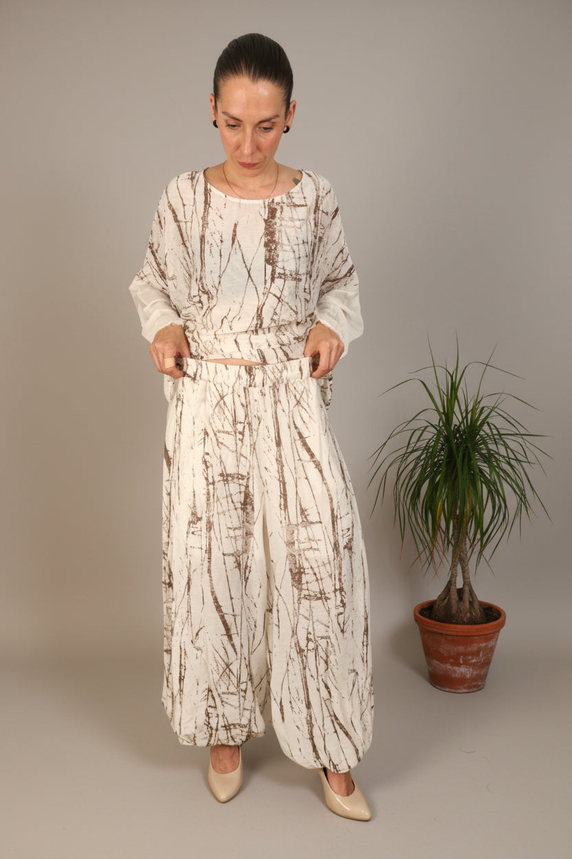 Camisa Oversize Pinceladas Manga Murciélago |YOLYKKE