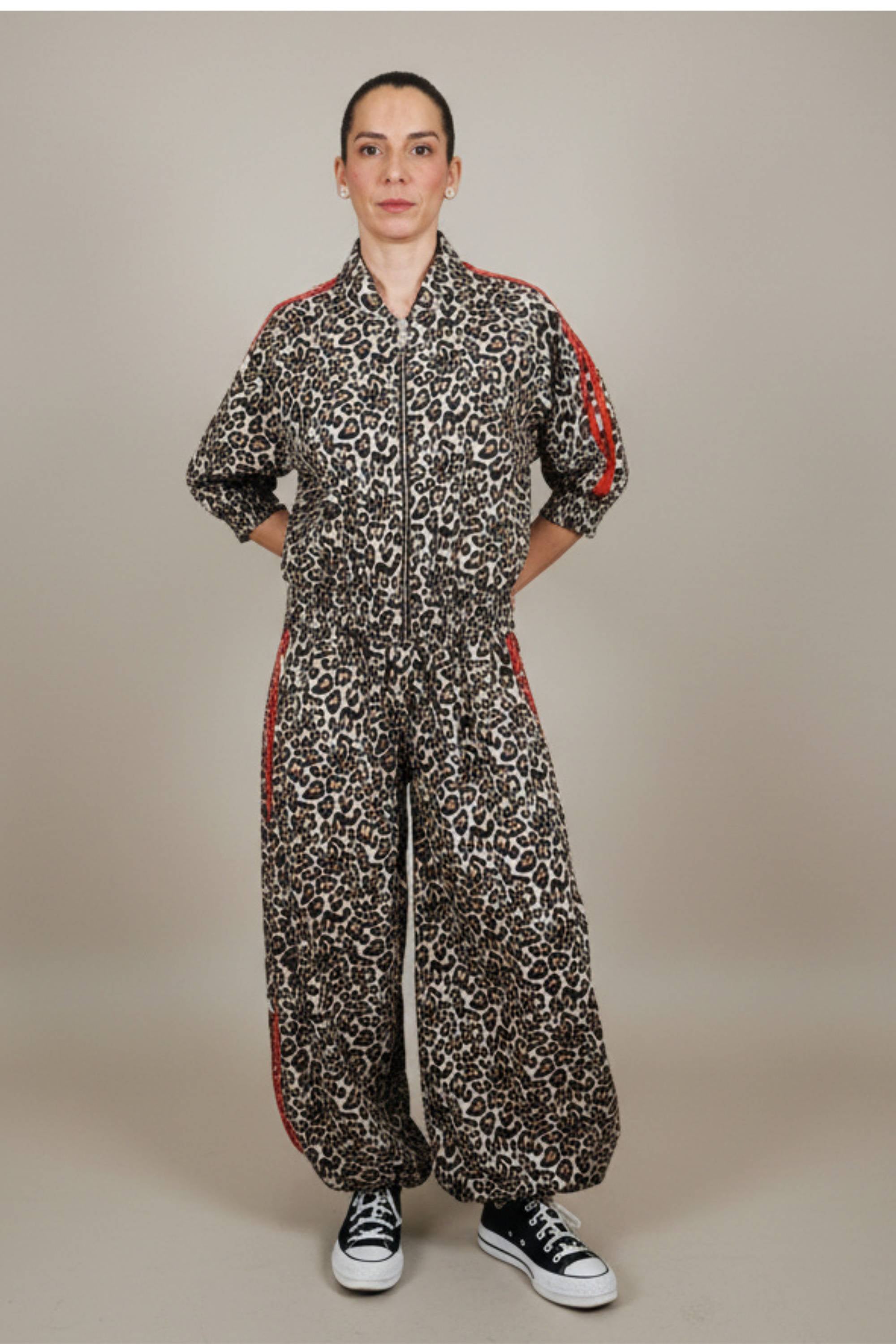 Conjunto JOT Milano Leopardo Rayas Rojas