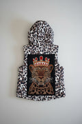 Chaleco Acolchado Leopardo Parche Corona Strass | Nefelibata