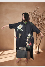 Kimono Wendy Trendy Negro Botánico Flores