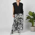 Pantalón Wide Leg Estampado Tropical