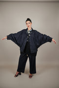 Oversize-Jeansjacke, dunkelblau