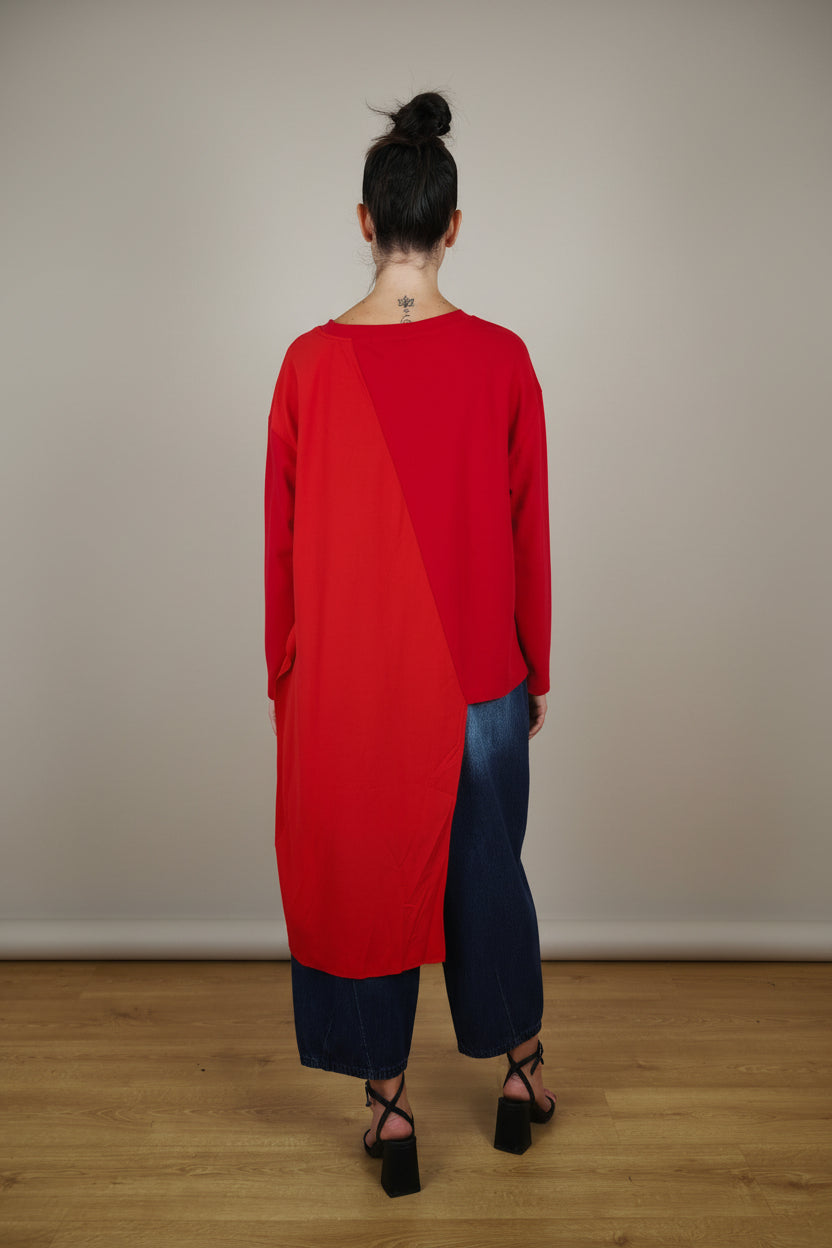 Camiseta Asimétrica Dos Texturas | Nefelibata