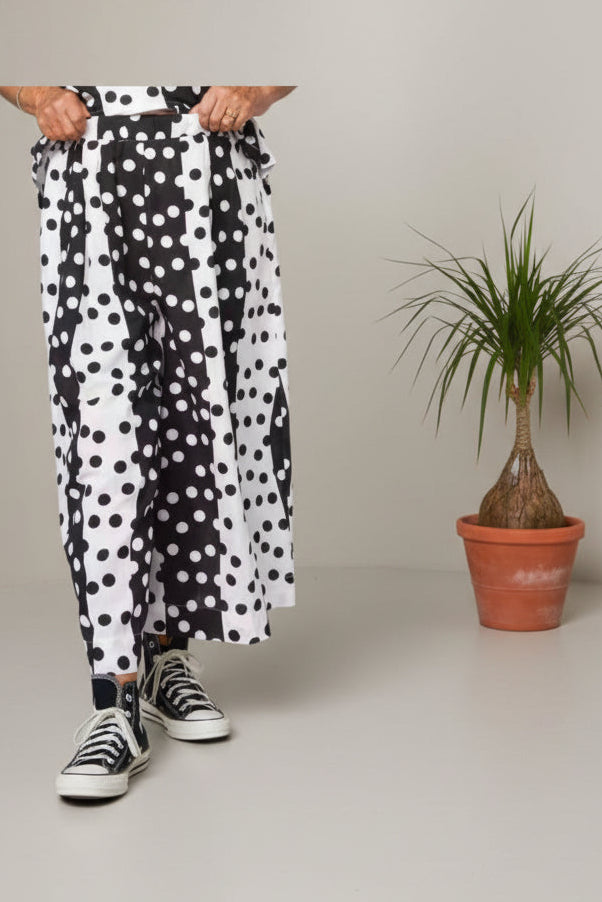 Top Patchwork Lunares Maxi Negro Blanco
