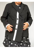 Blazer Wendy Trendy Negro Franja Blanca