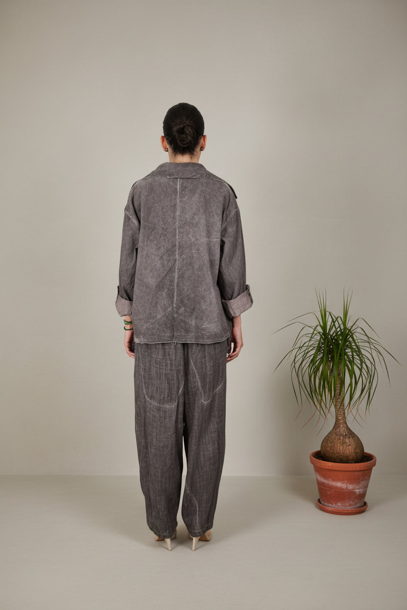 YOLYKKE | Chaqueta Elástica Asimétrica Dos Texturas