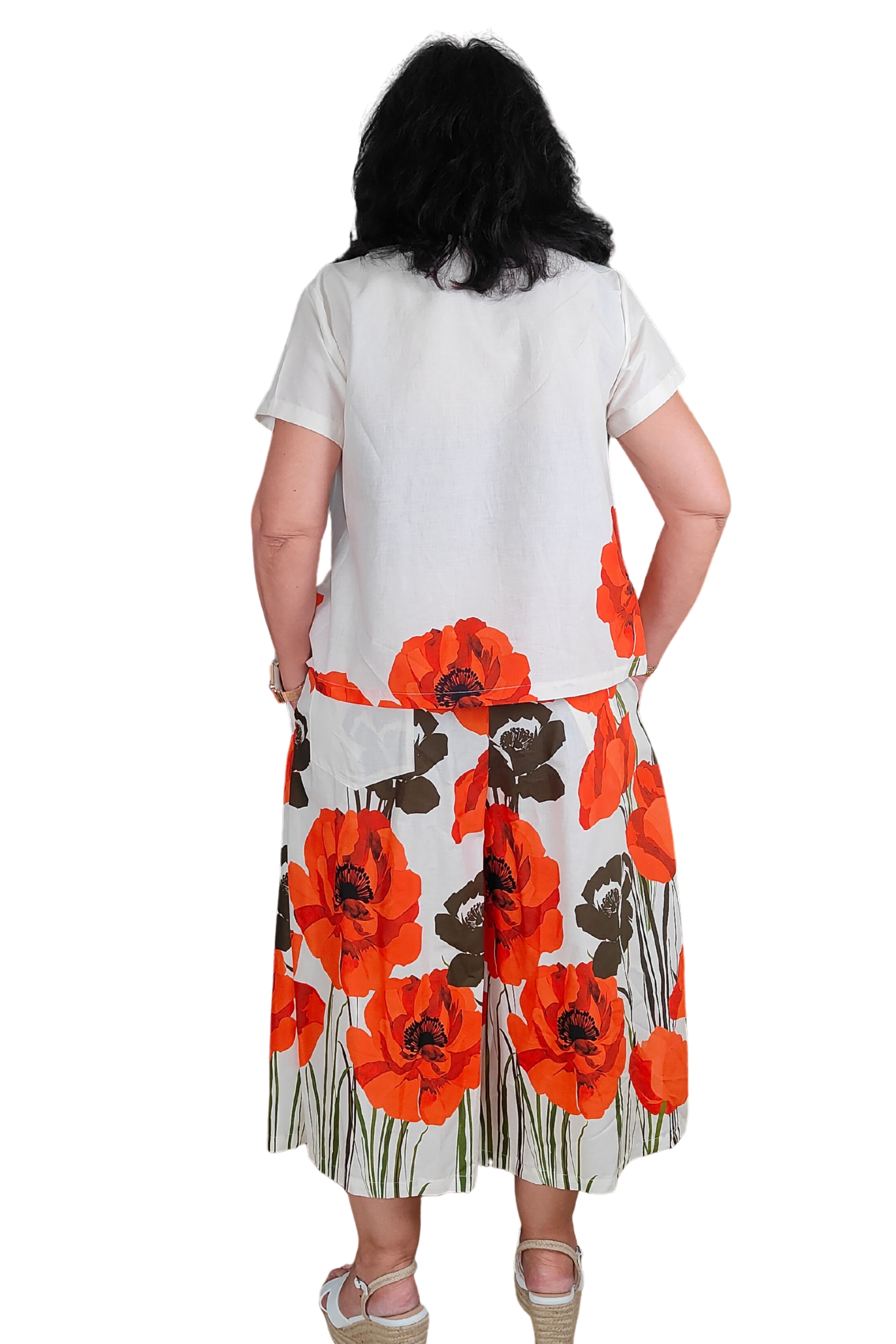 Top Blanco Amapolas