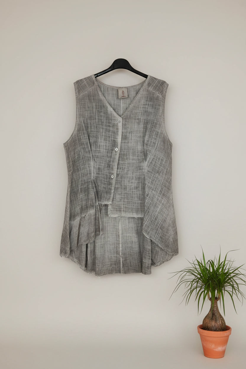 Chaleco Lino Drapeado |YOLYKKE