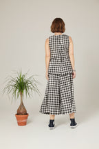 Pantalón Palazzo Vichy Negro Blanco