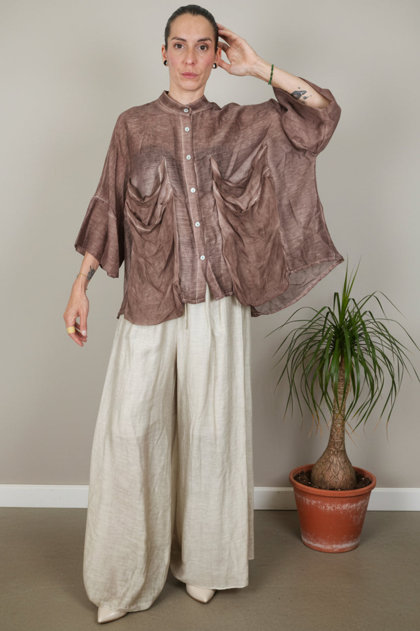 Pantalón Lino Champagne Cintura Elástica |YOLYKKE