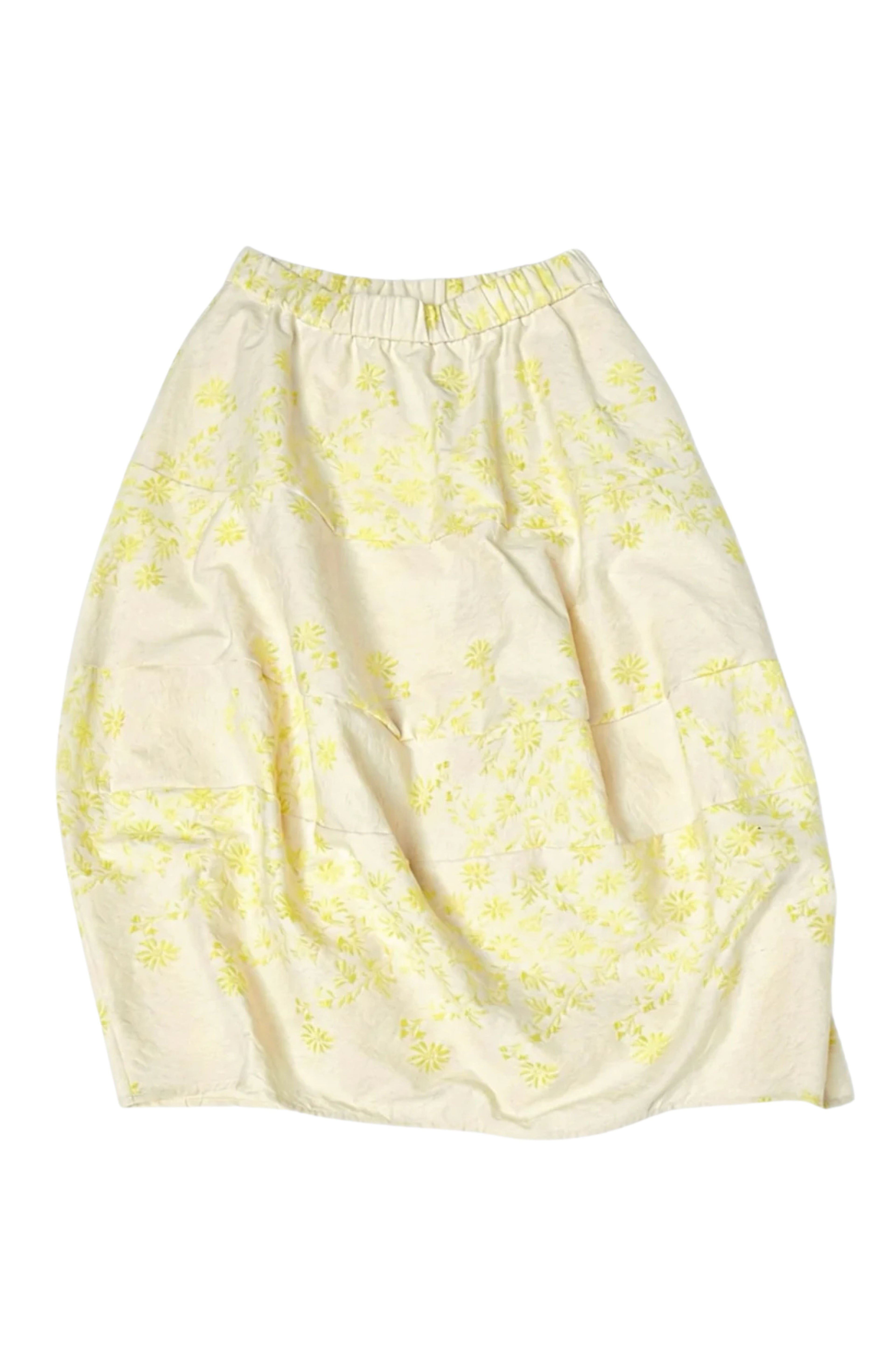 Falda Midi Floral Amarilla