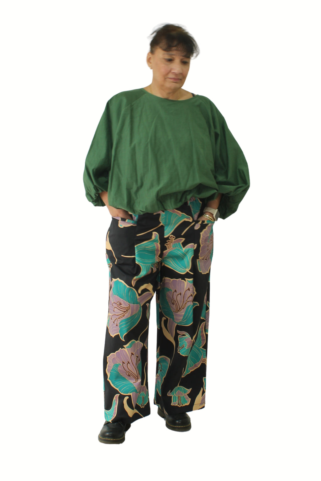 pantalón de Wendy trendy estampado rosas de colores