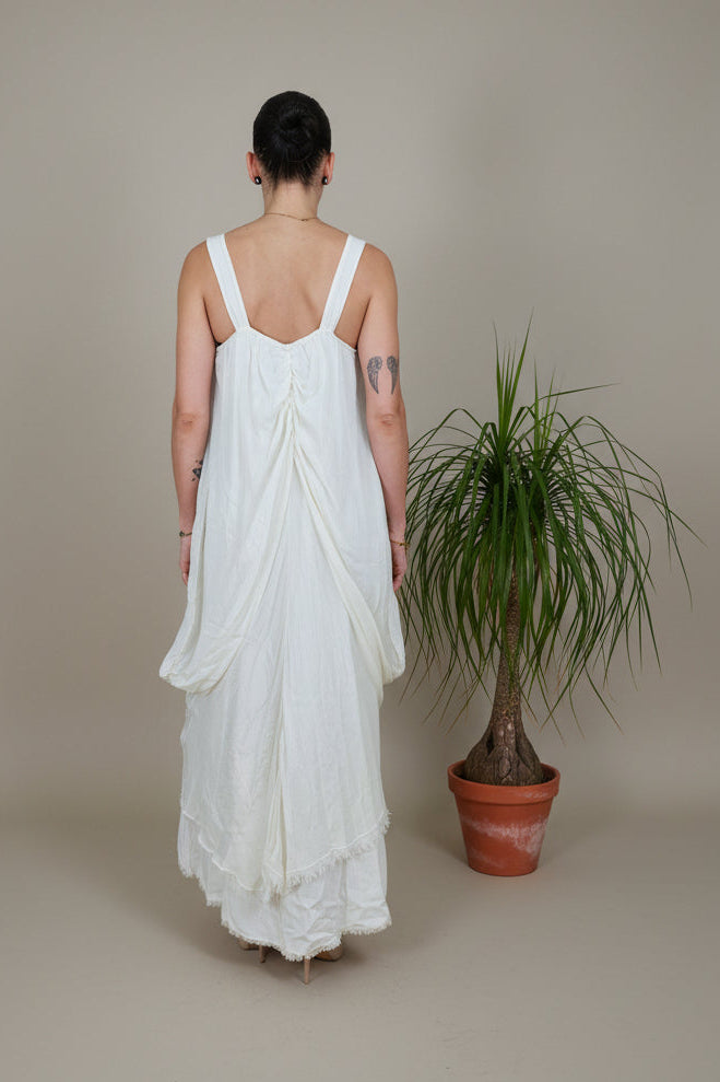Vestido Globo Tirantes Bajo Asimetrico |YOLYKKE