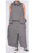 Pantalón Cargo Vichy Maxi Negro Blanco | Wendy Trendy