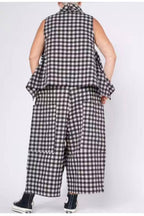 Pantalón Cargo Vichy Maxi Negro Blanco | Wendy Trendy