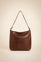 Bolso Tote Piel Italiana Hebillas Doradas Marrón Chocolate | YOLYKKE