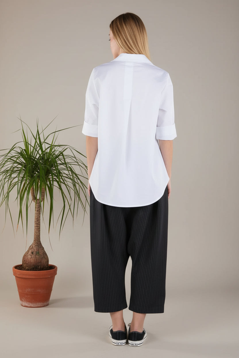Camisa Oversize Asimétrica Blanca