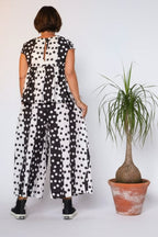 Top Patchwork Lunares Maxi Negro Blanco