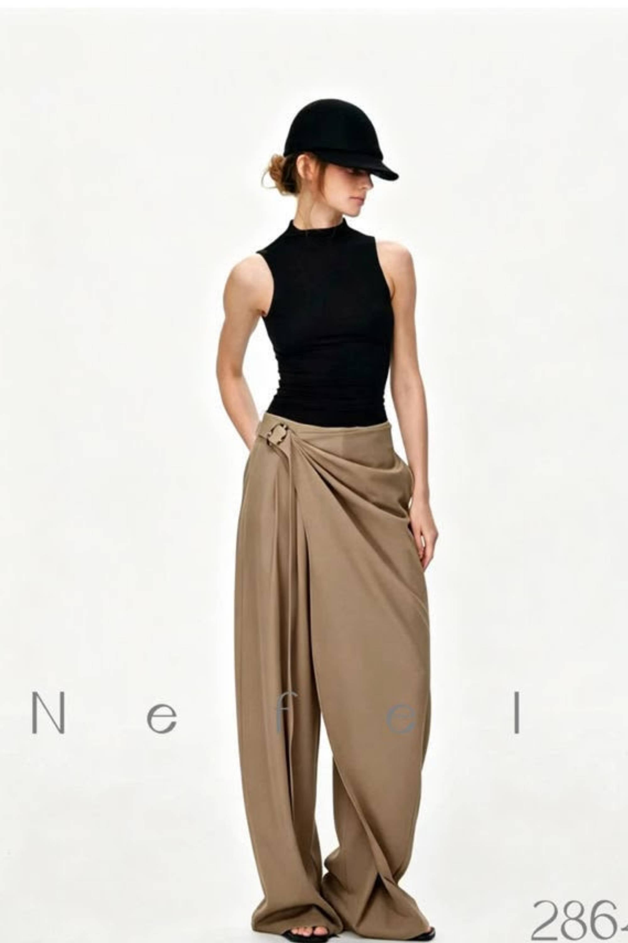 Pantalón Nefelibata Drapeado Cruzado