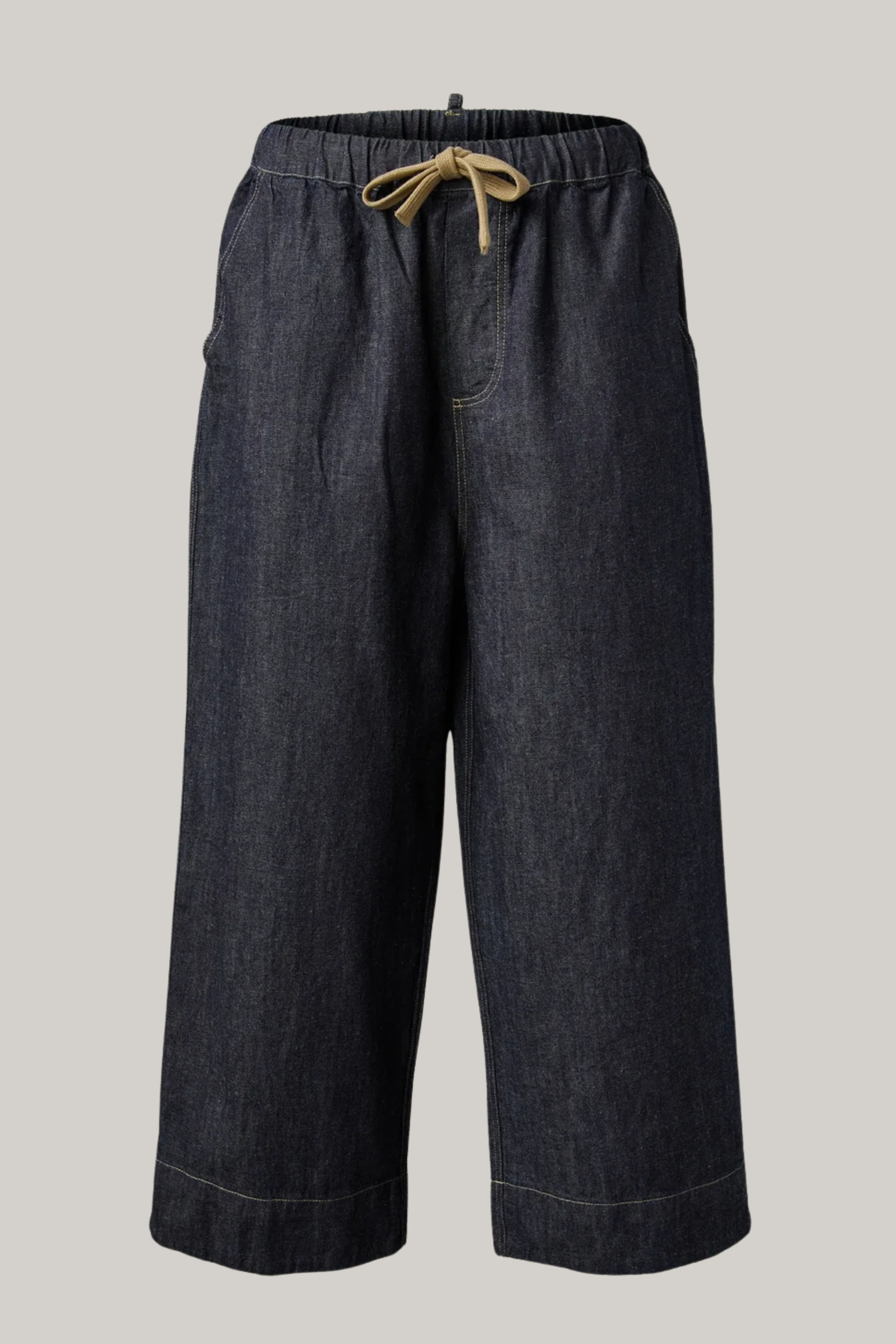 Pantalón Vaquero Ancho Azul Oscuro Cordón