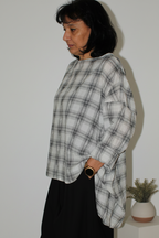 Camisa Asimétrica Cuadros Wendy Trendy