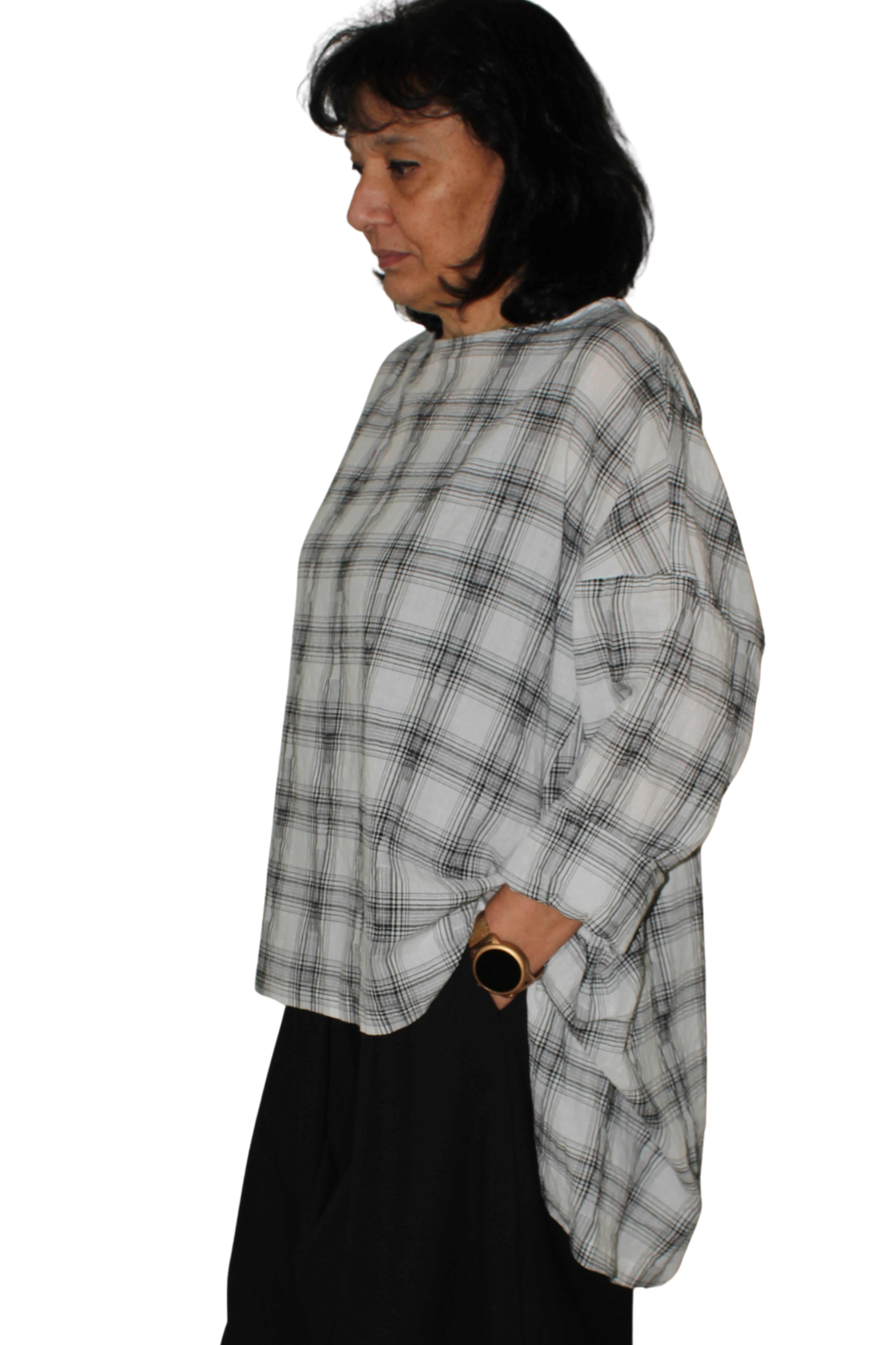 Camisa Asimétrica Cuadros Wendy Trendy