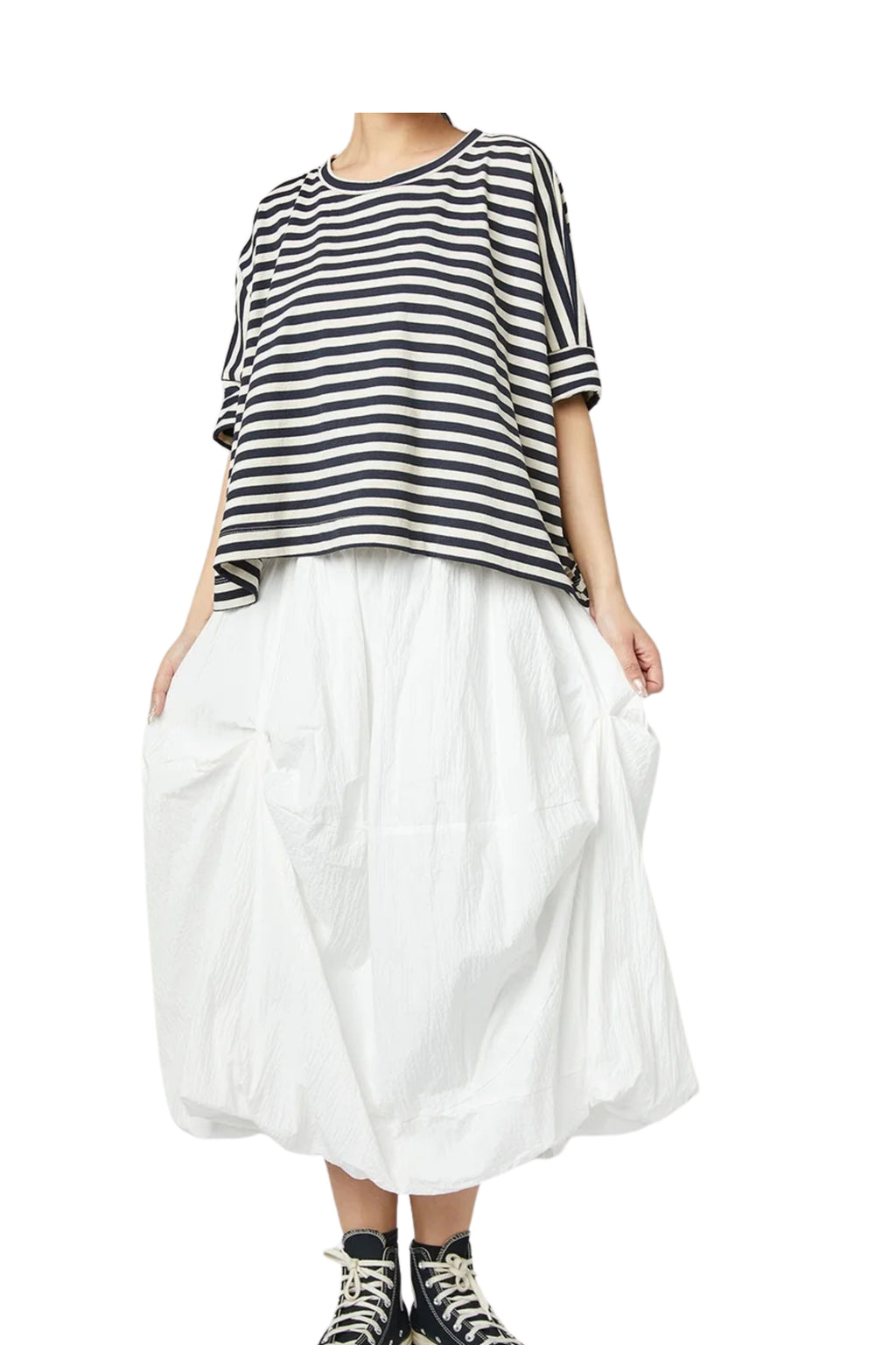 Camiseta Rayas Blanco y Negro Wendy Trendy