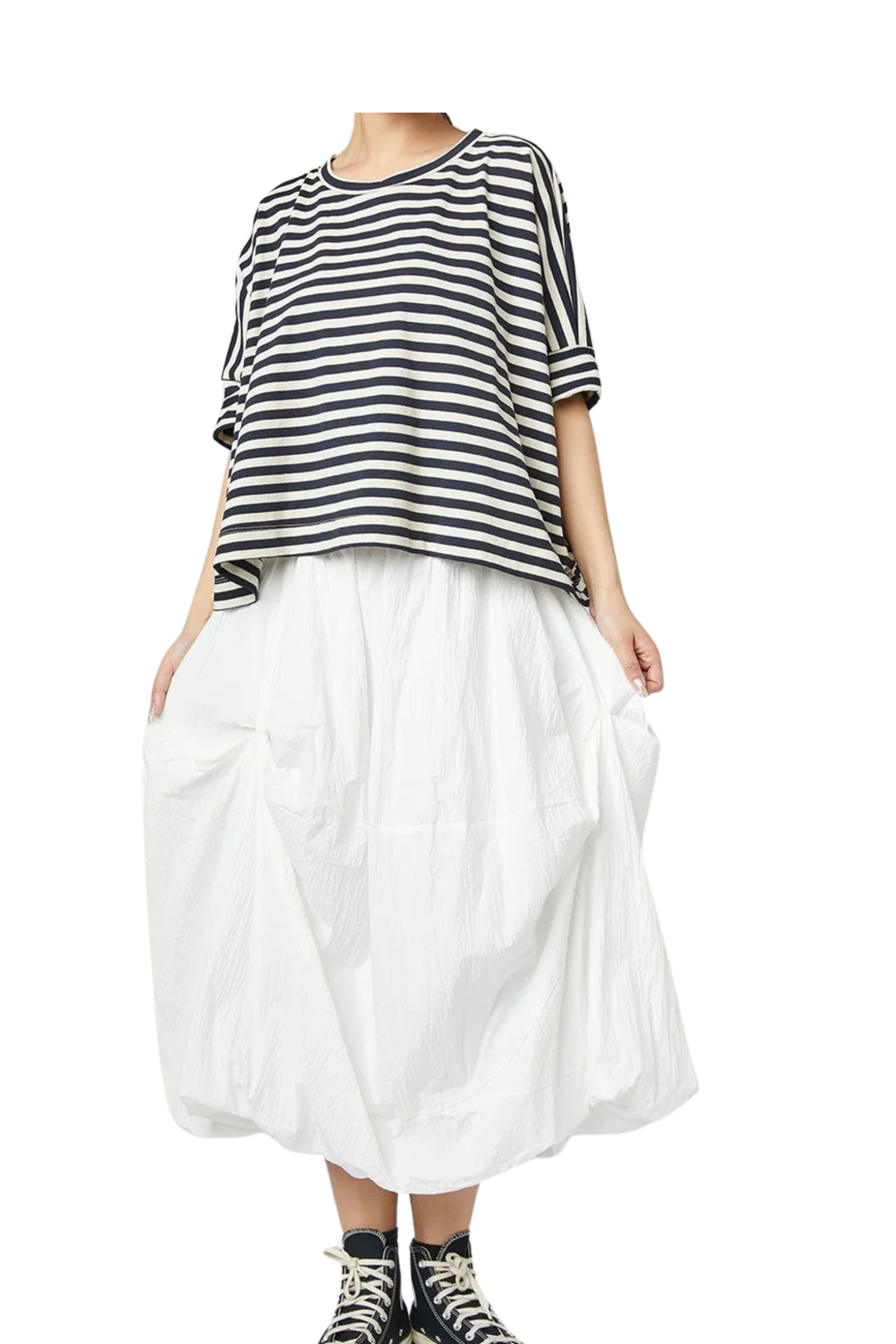 Camiseta Rayas Blanco y Negro Wendy Trendy