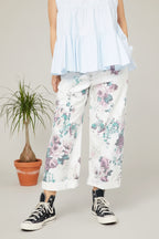 Pantalón Culotte Vaquero Floral Romántico