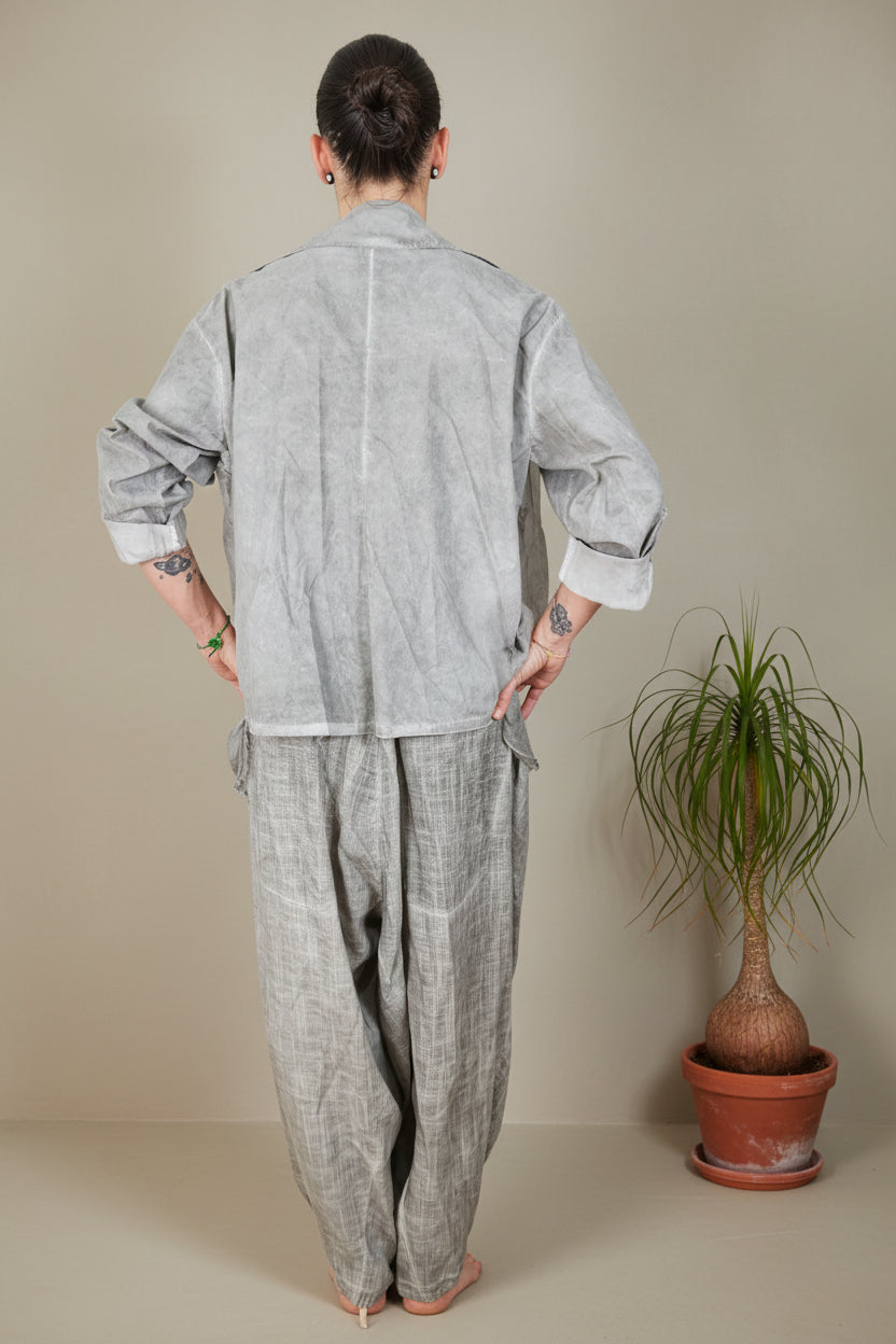 YOLYKKE | Chaqueta Elástica Asimétrica Dos Texturas