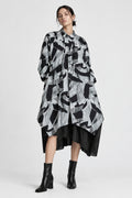 Camisa oversize larga estampada con bajo de tul YOLYKKE