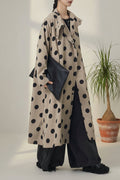 Nefelibata | Gabardina Trench Lunares Maxi Topo Negro