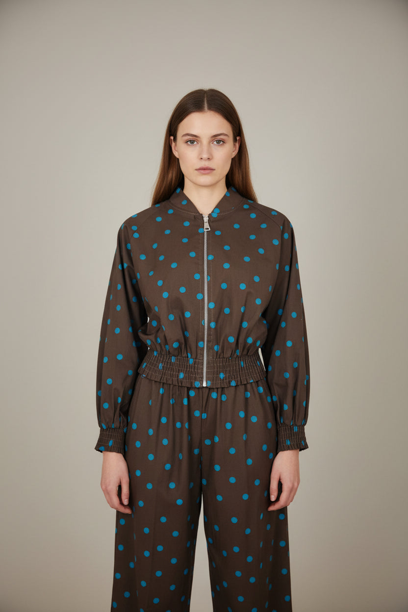 Conjunto JOT Milano Negro Lunares Turquesa