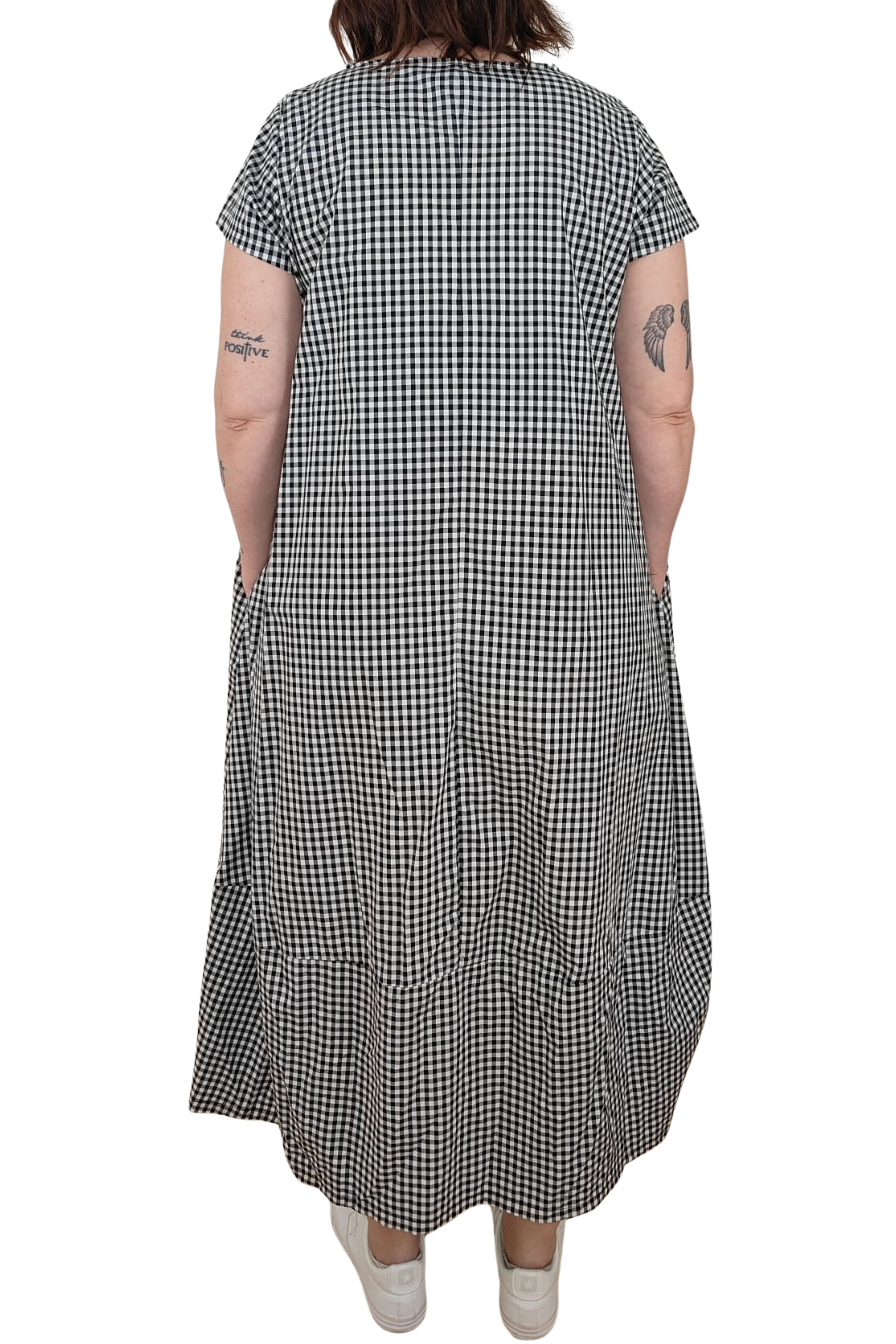 Vestido Vichy Negro 100% Algodón