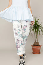 Pantalón Culotte Vaquero Floral Romántico