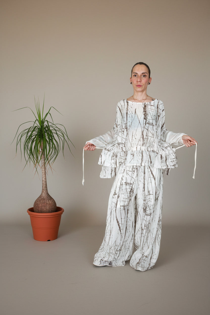 Camisa Oversize Pinceladas Manga Murciélago |YOLYKKE