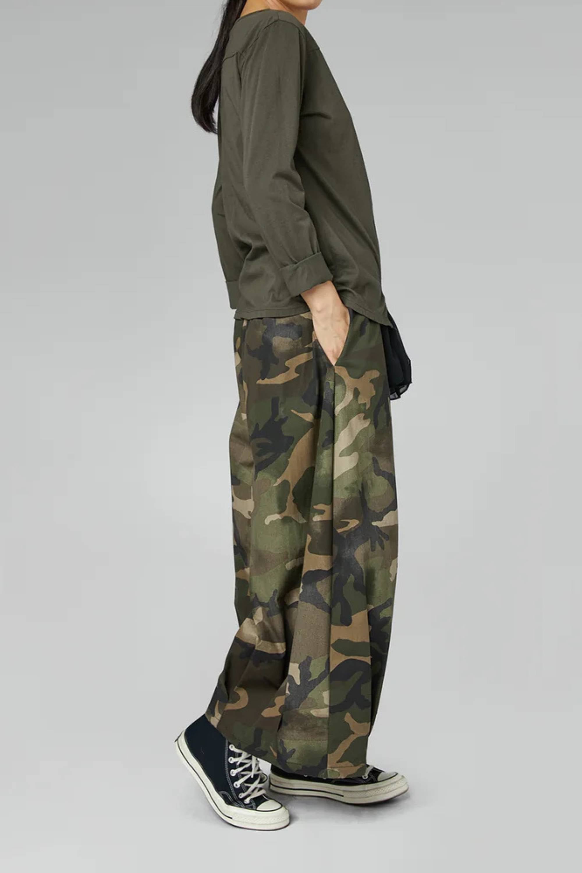 Pantalón Palazzo Camuflaje Militar Pantacourt | Wendy Trendy