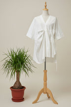 Camisa Blanca Pinza Central Cordón Lateral | Nefelibata