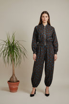 Conjunto JOT Milano Negro Lunares Turquesa