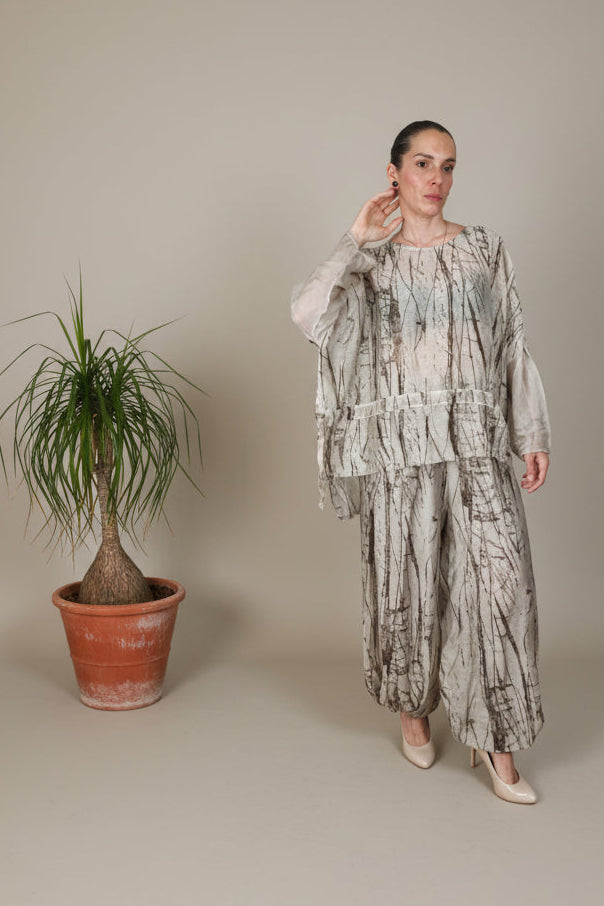 Camisa Oversize Pinceladas Manga Murciélago |YOLYKKE