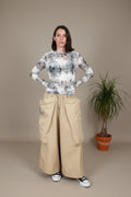 Top Malla Transparente Texto Gris