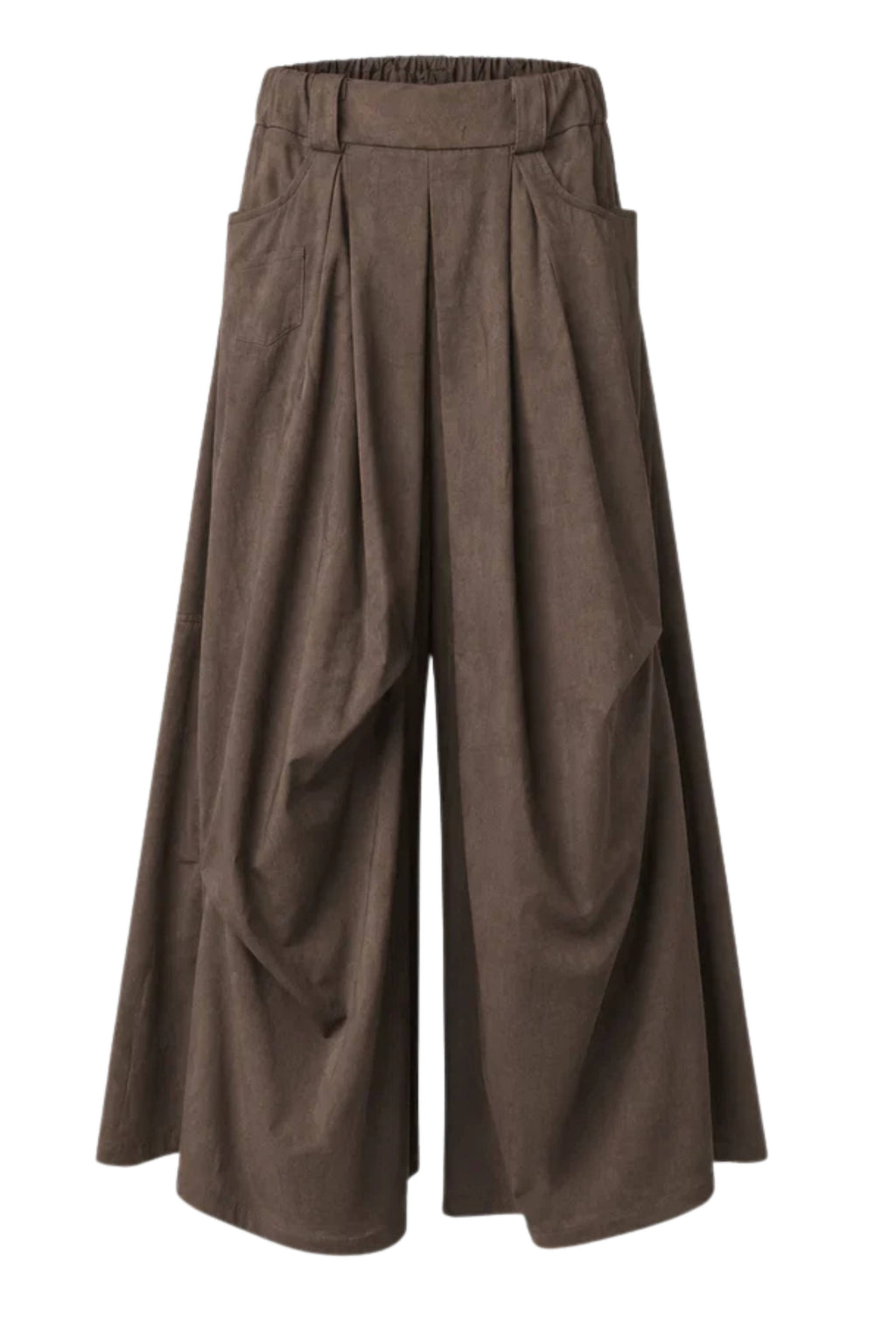 Pantalón Palazzo Maxi Vaquero Efecto Lavado Marrón | Wendy Trendy
