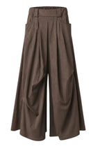 Pantalón Palazzo Maxi Vaquero Efecto Lavado Marrón | Wendy Trendy