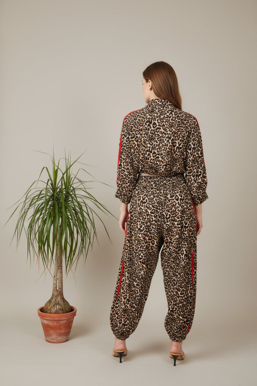 Conjunto JOT Milano Leopardo Rayas Rojas
