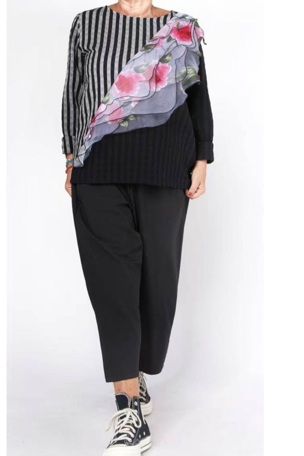 Top Wendy Trendy Rayas Tul Flores